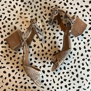 Steve Madden Snakeskin Block Heel Sandals